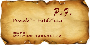 Pozsár Felícia névjegykártya